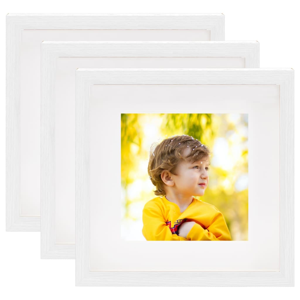Berkfield 3D Box Photo Frames 3 pcs White 28x28 cm for 20x20 cm Picture