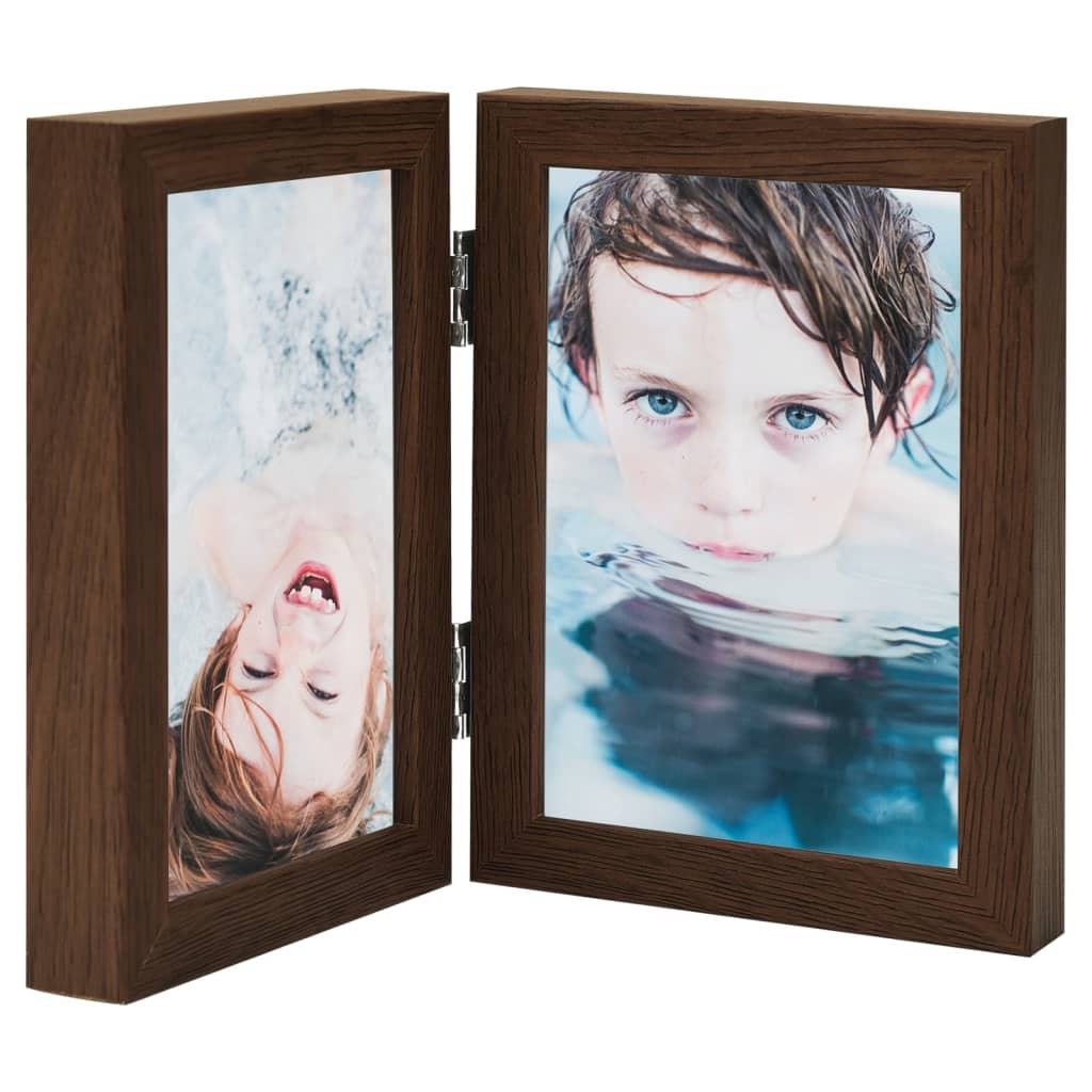Berkfield Bifold Photo Frame Collage Dark Brown 2x