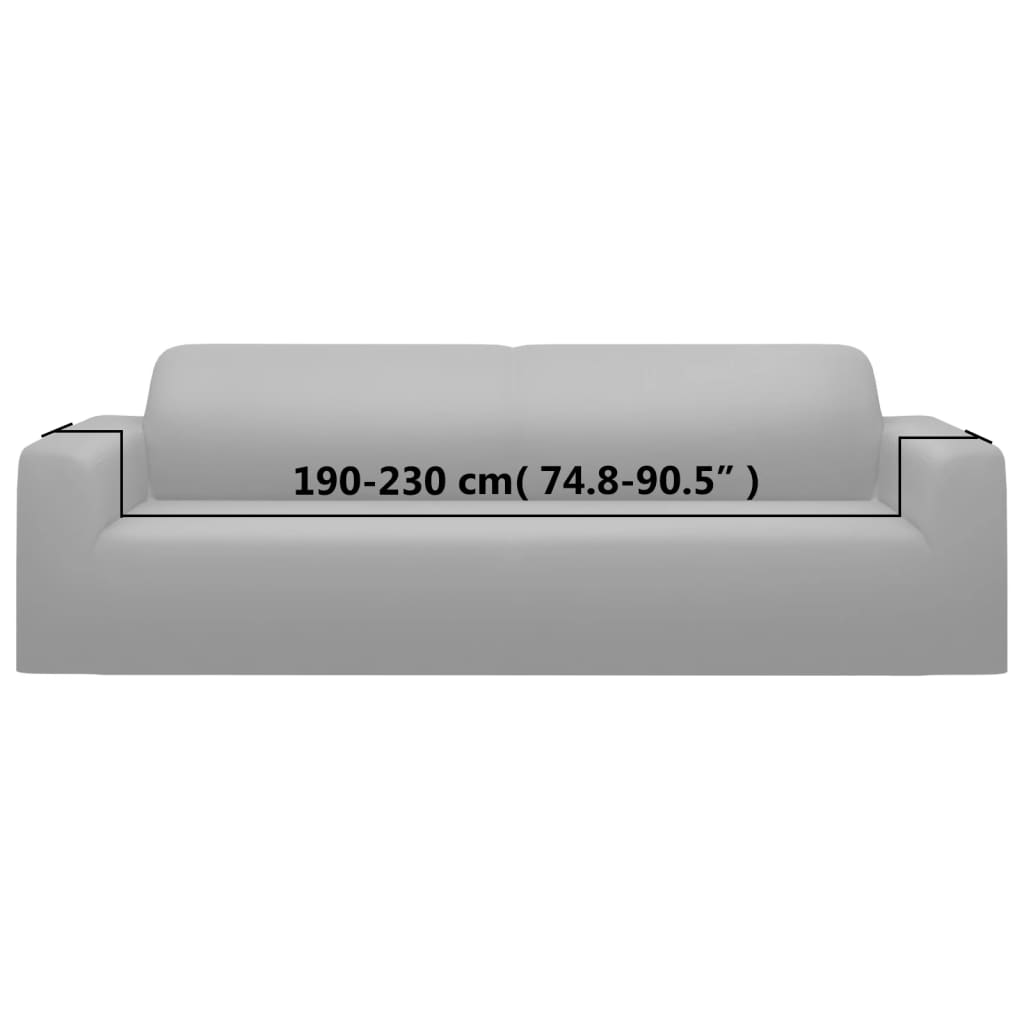 Berkfield 3-Seater Stretch Couch Slipcover Grey Polyester Jersey