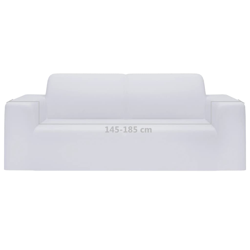 Berkfield 2-Seater Stretch Couch Slipcover White Polyester Jersey