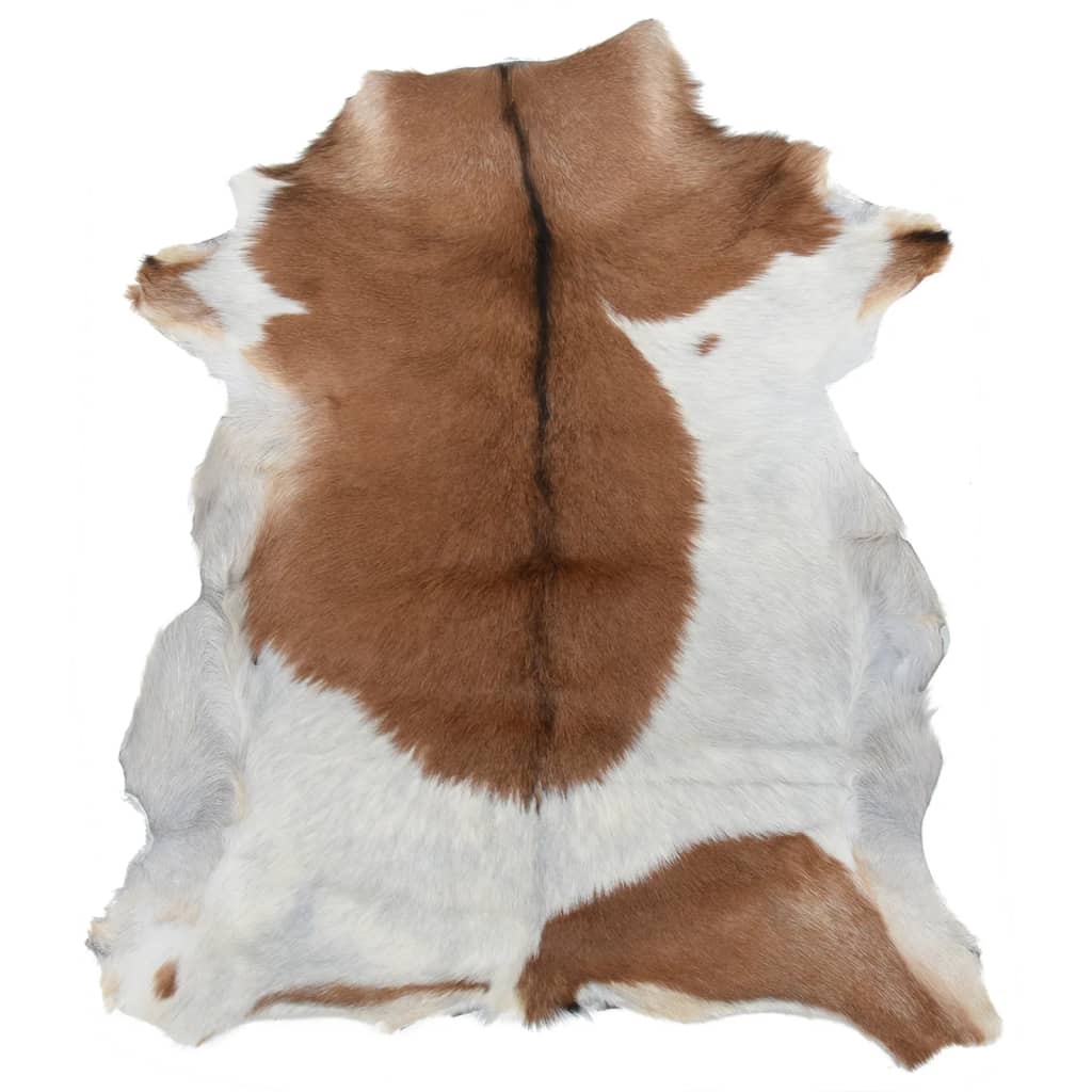 Berkfield Goatskin Mixed Brown and White 60x100 cm