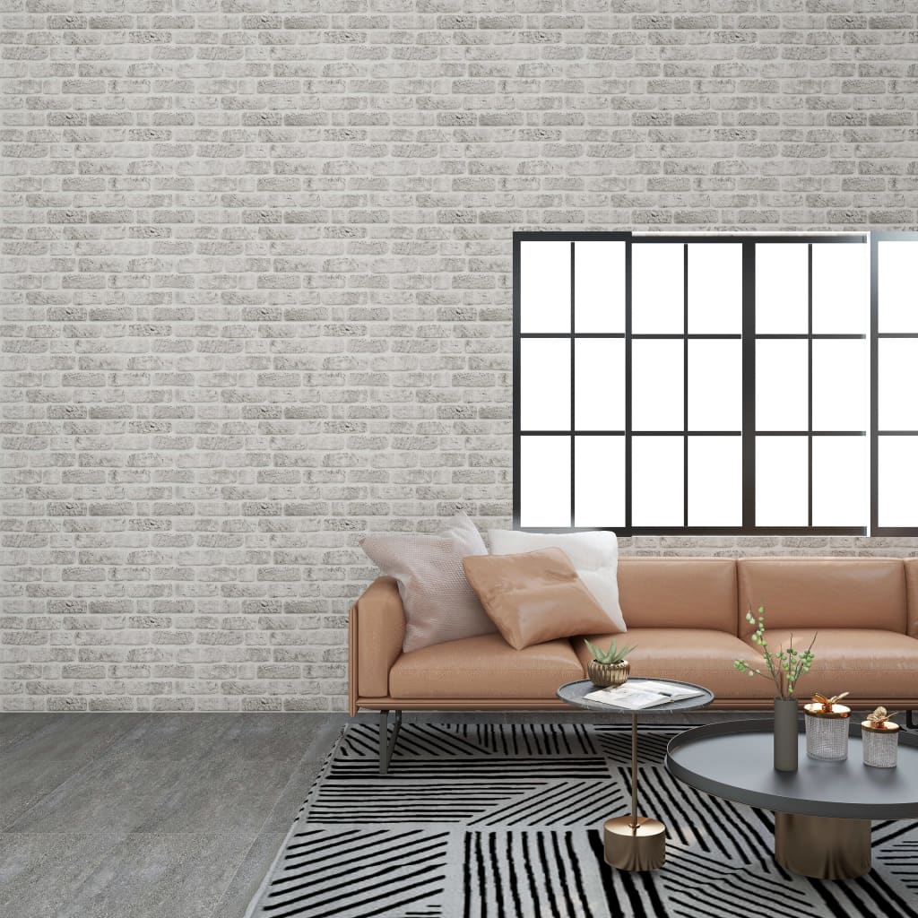 Berkfield 3D Wall Panels with Light Grey Brick Design 10 pcs EPS