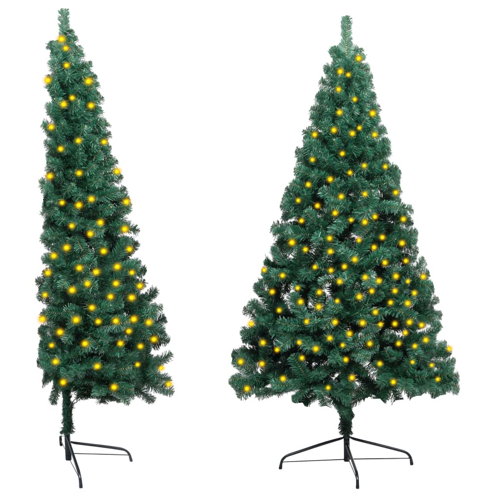 Berkfield Artificial Half Christmas Tree with LED&Stand Green 210 cm PVC