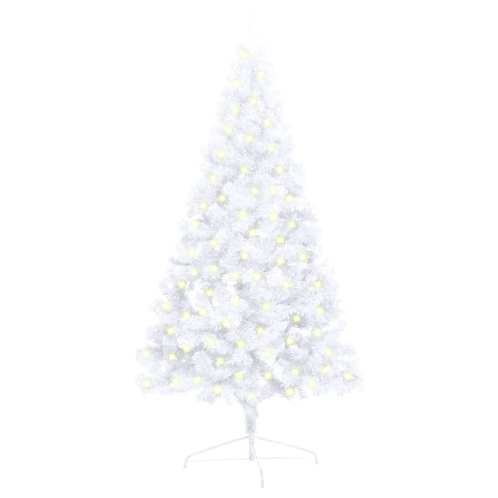 Berkfield Artificial Half Christmas Tree with LED&Stand White 120 cm PVC