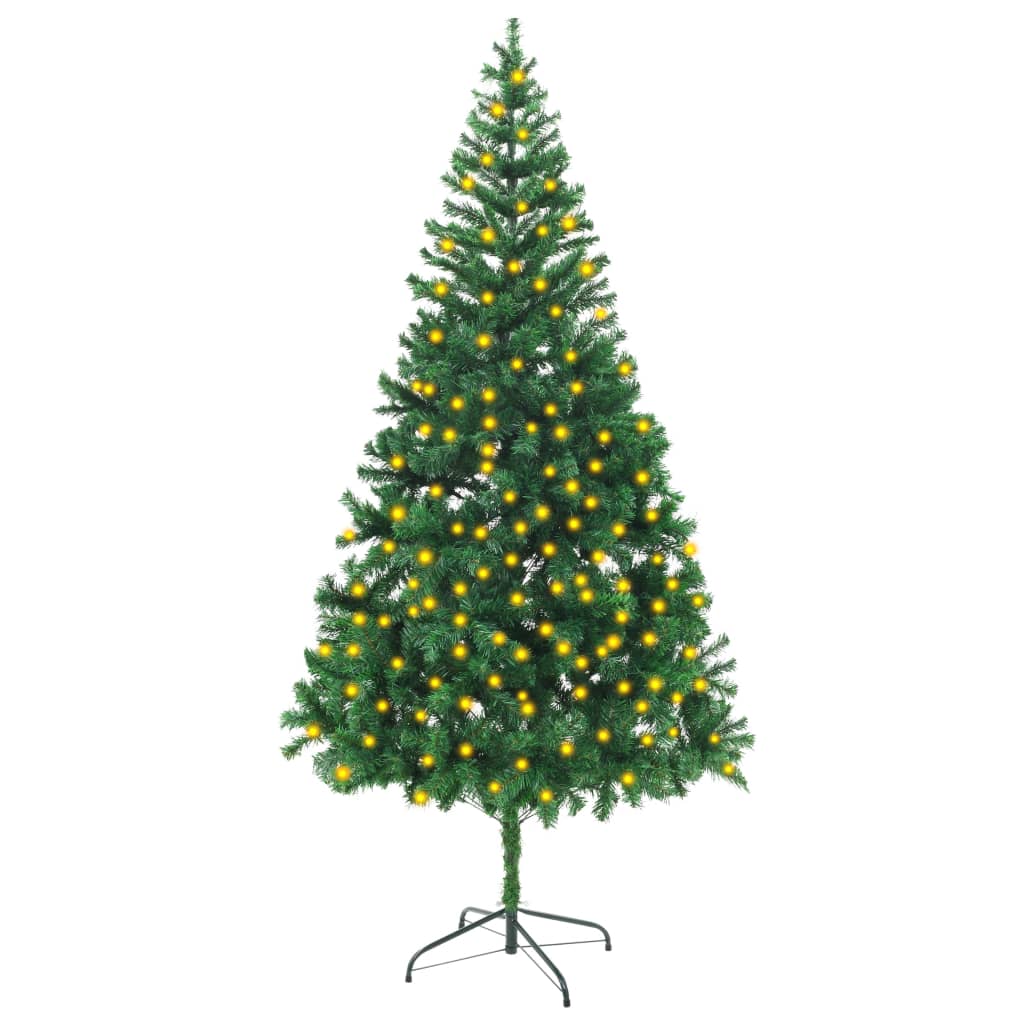 Berkfield Artificial Christmas Tree with LEDs 210 cm 910 Branches