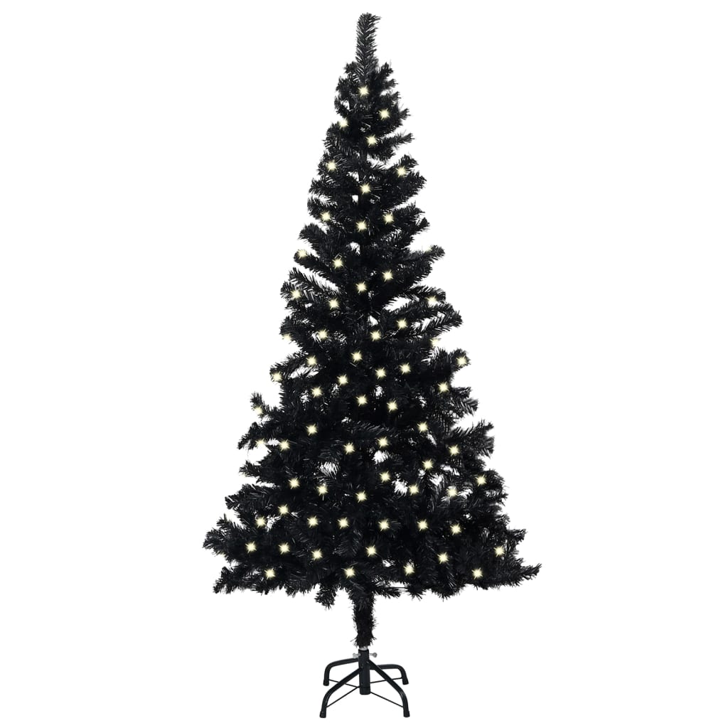 Berkfield Artificial Christmas Tree with LEDs&Stand Black 240 cm PVC