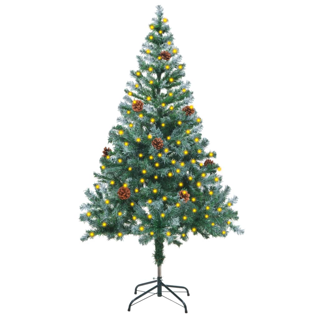 Berkfield Frosted Christmas Tree with LEDs&Pinecones 150 cm