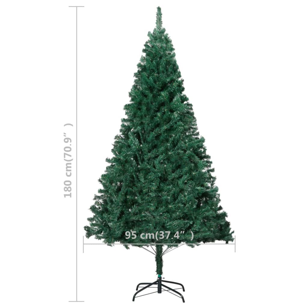 Berkfield Artificial Christmas Tree with LEDs&Thick Branches Green 180 cm