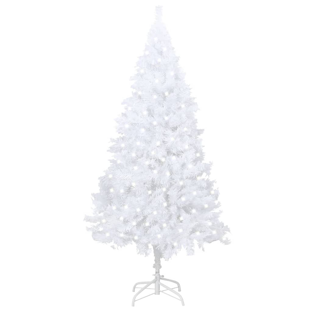 Berkfield Artificial Christmas Tree with LEDs&Thick Branches White 240 cm