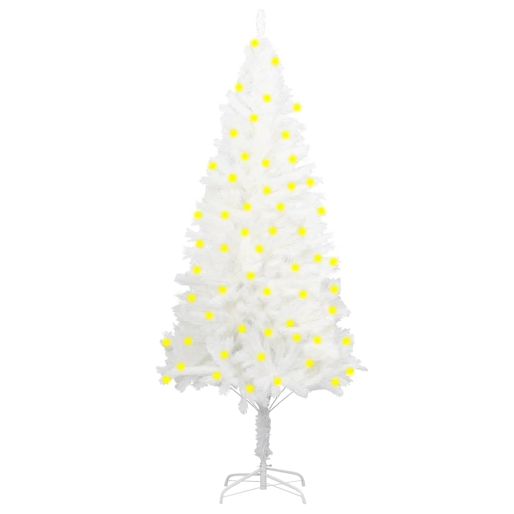 Berkfield Artificial Christmas Tree with LEDs White 120 cm