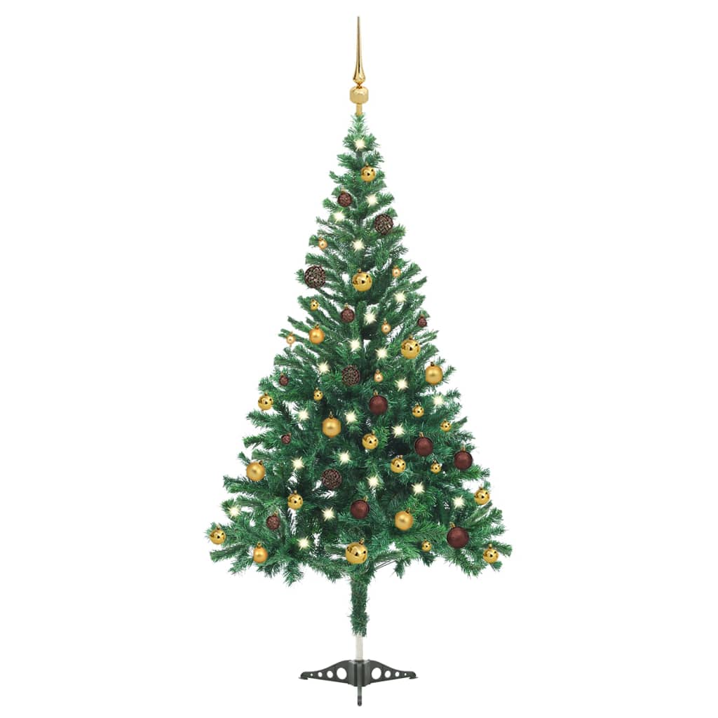 Berkfield Artificial Christmas Tree with LEDs&Ball Set 210cm 910 Branches