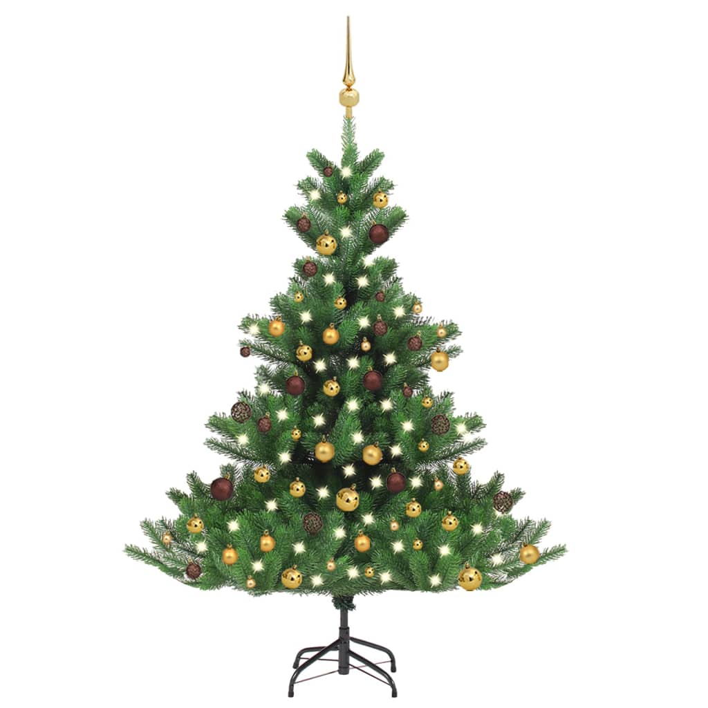 Berkfield Nordmann Fir Artificial Christmas Tree LED&Ball Set Green 120cm