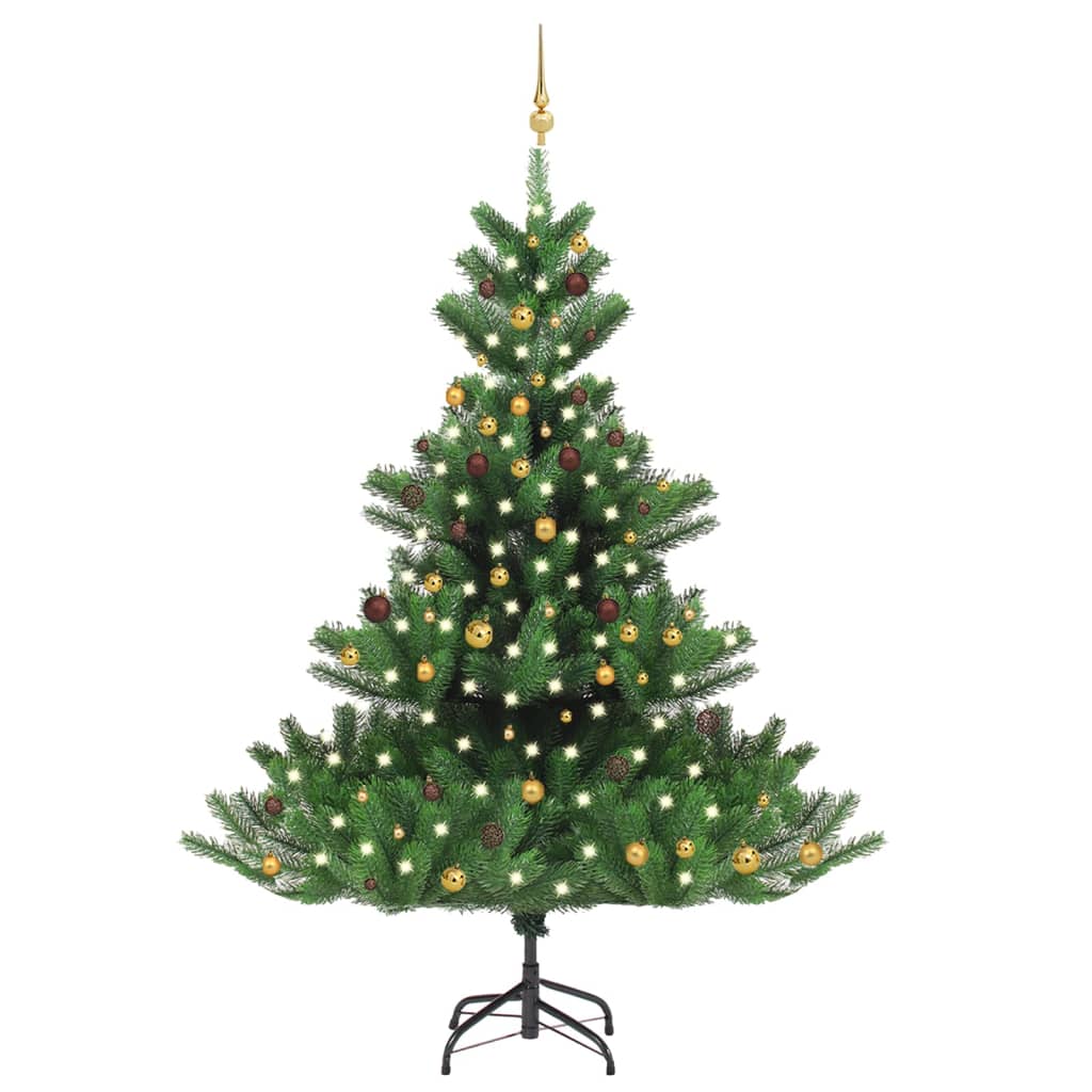 Berkfield Nordmann Fir Artificial Christmas Tree LED&Ball Set Green 240cm