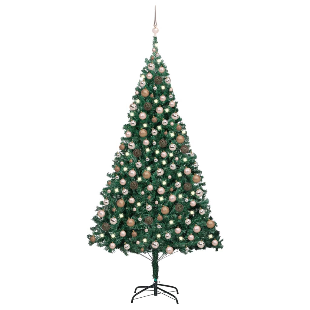 Berkfield Artificial Christmas Tree with LEDs&Ball Set Green 240 cm