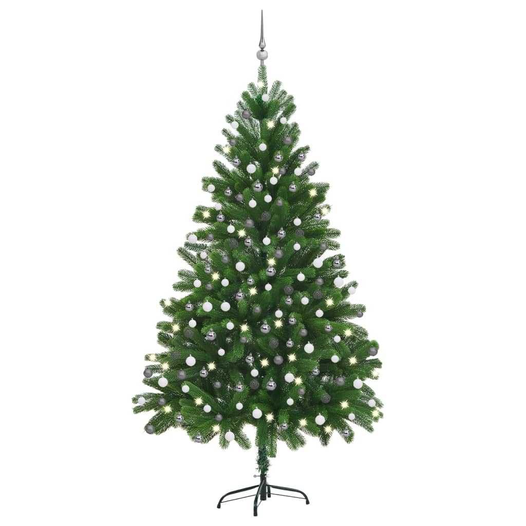 Berkfield Artificial Christmas Tree with LEDs&Ball Set 210 cm Green