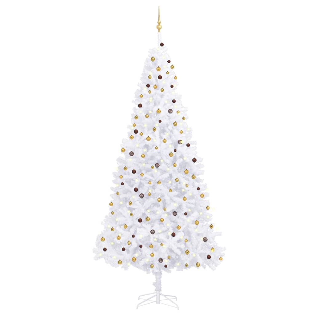 Berkfield Artificial Christmas Tree with LEDs&Ball Set LEDs 300 cm White
