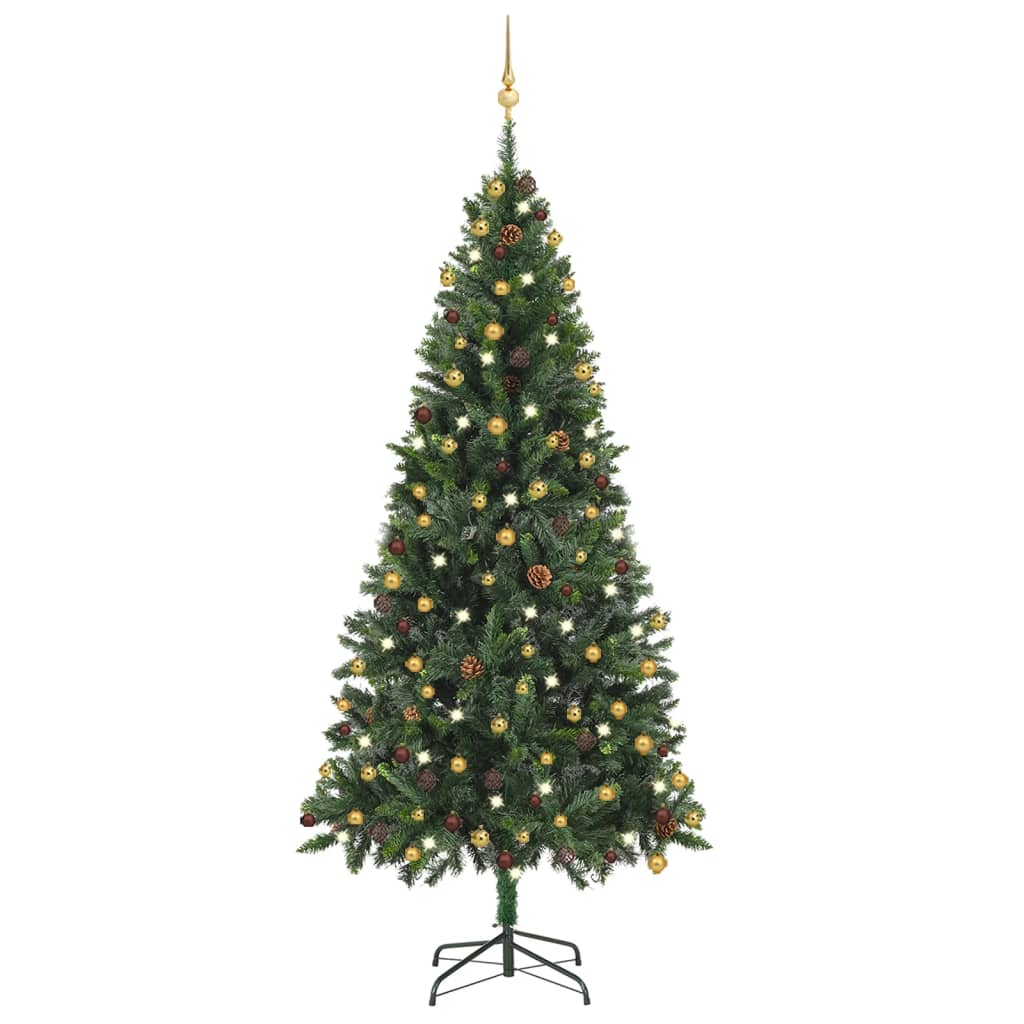 Berkfield Artificial Christmas Tree with LEDs&Ball Set Green 210 cm