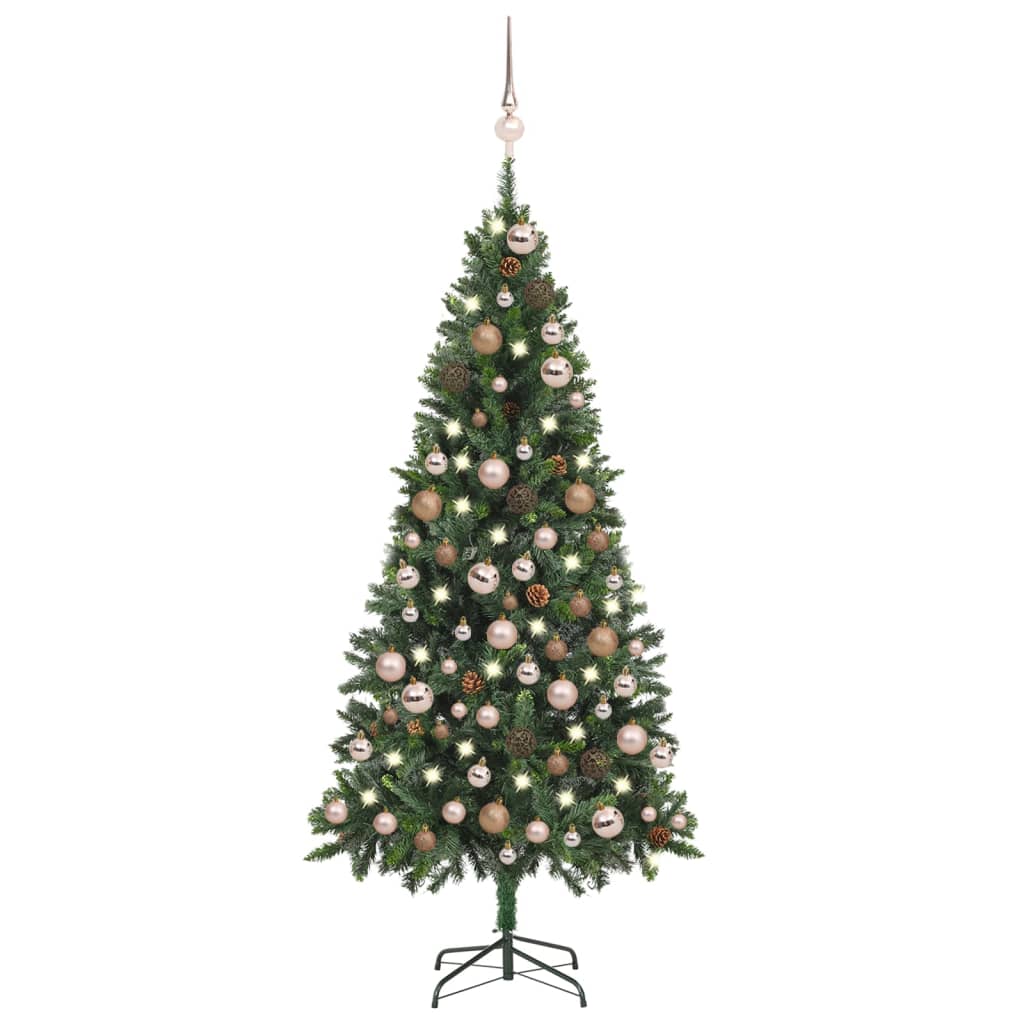 Berkfield Artificial Christmas Tree with LEDs&Ball Set&Pine Cones 180 cm