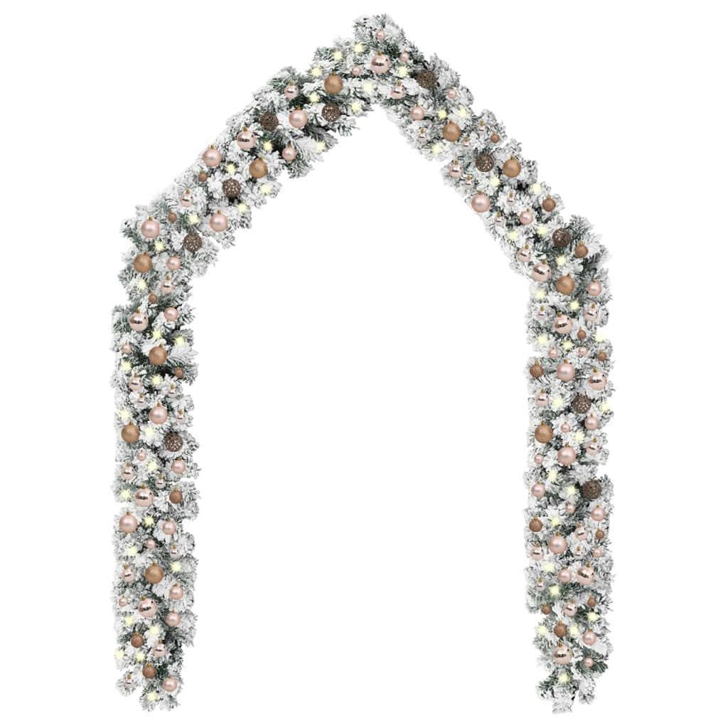 Berkfield Christmas Garland with LEDs&Ball Set Green 20 m PVC