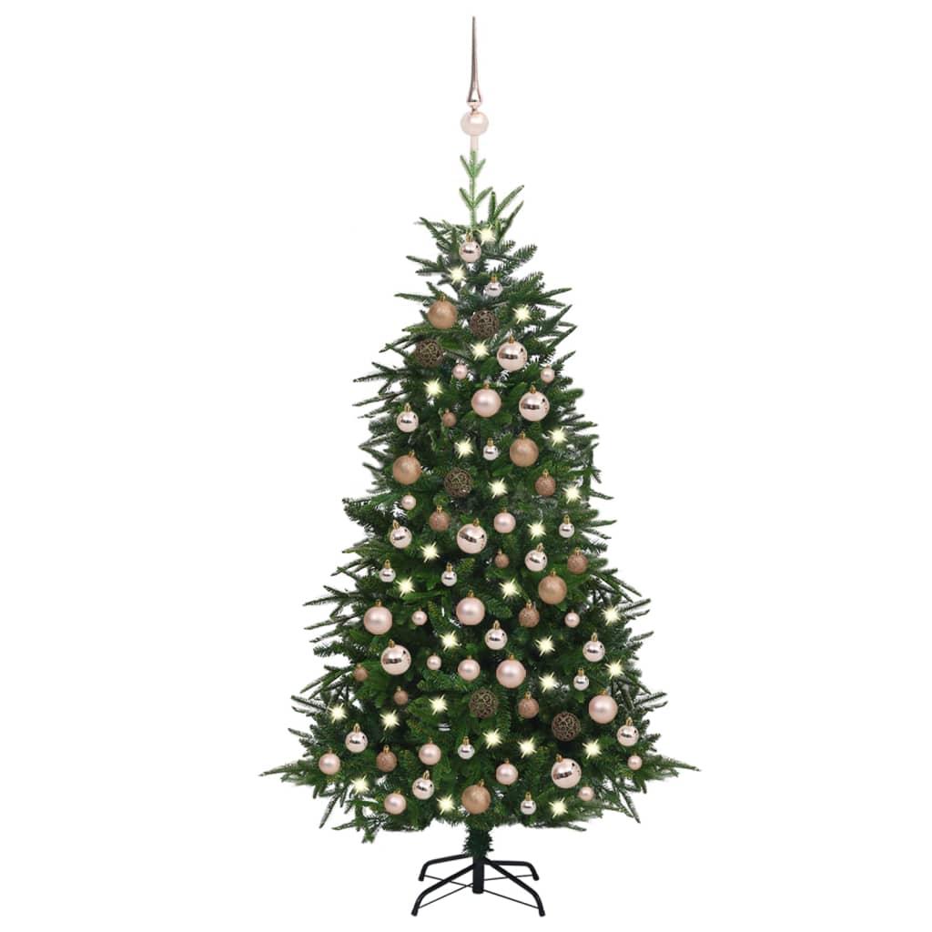 Berkfield Artificial Christmas Tree LEDs&Ball Set Green 180 cm PVC&PE