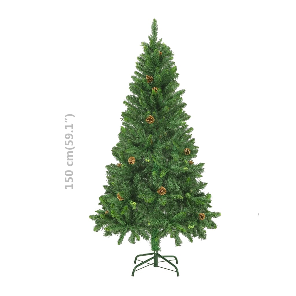 Berkfield Artificial Christmas Tree with LEDs&Ball Set Pine Cones 150 cm