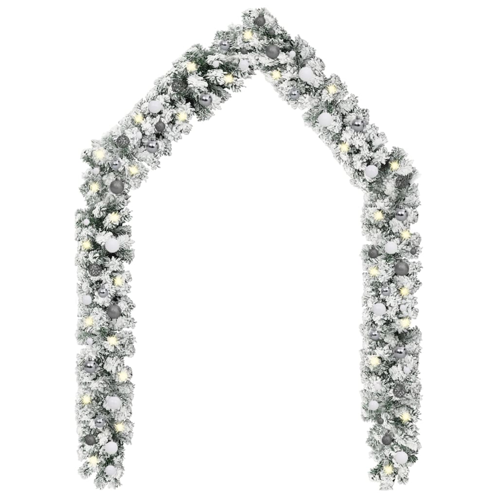 Berkfield Christmas Garland with LEDs&Ball Set Green 10 m PVC