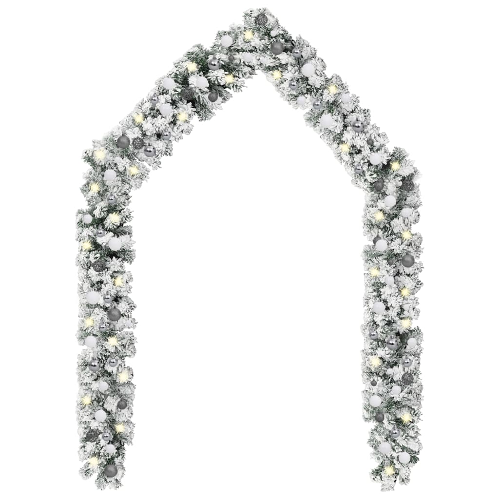 Berkfield Christmas Garland with LEDs&Ball Set Green 20 m PVC