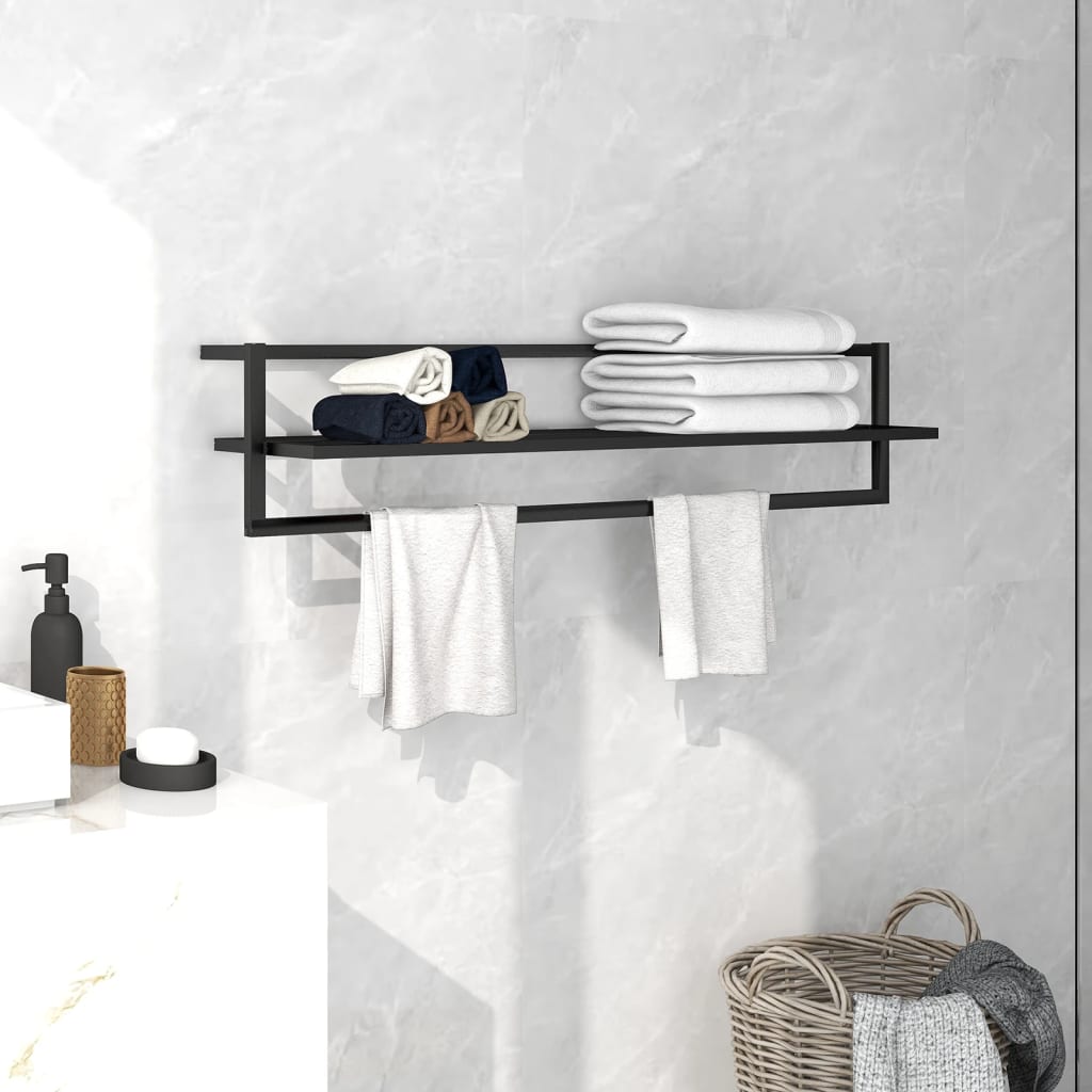 Berkfield Towel Rack Black 95x25x22 cm Iron