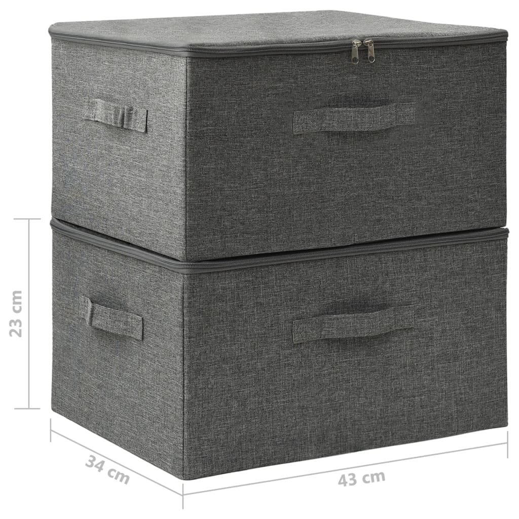Berkfield Storage Boxes 2 pcs Fabric 43x34x23 cm Anthracite