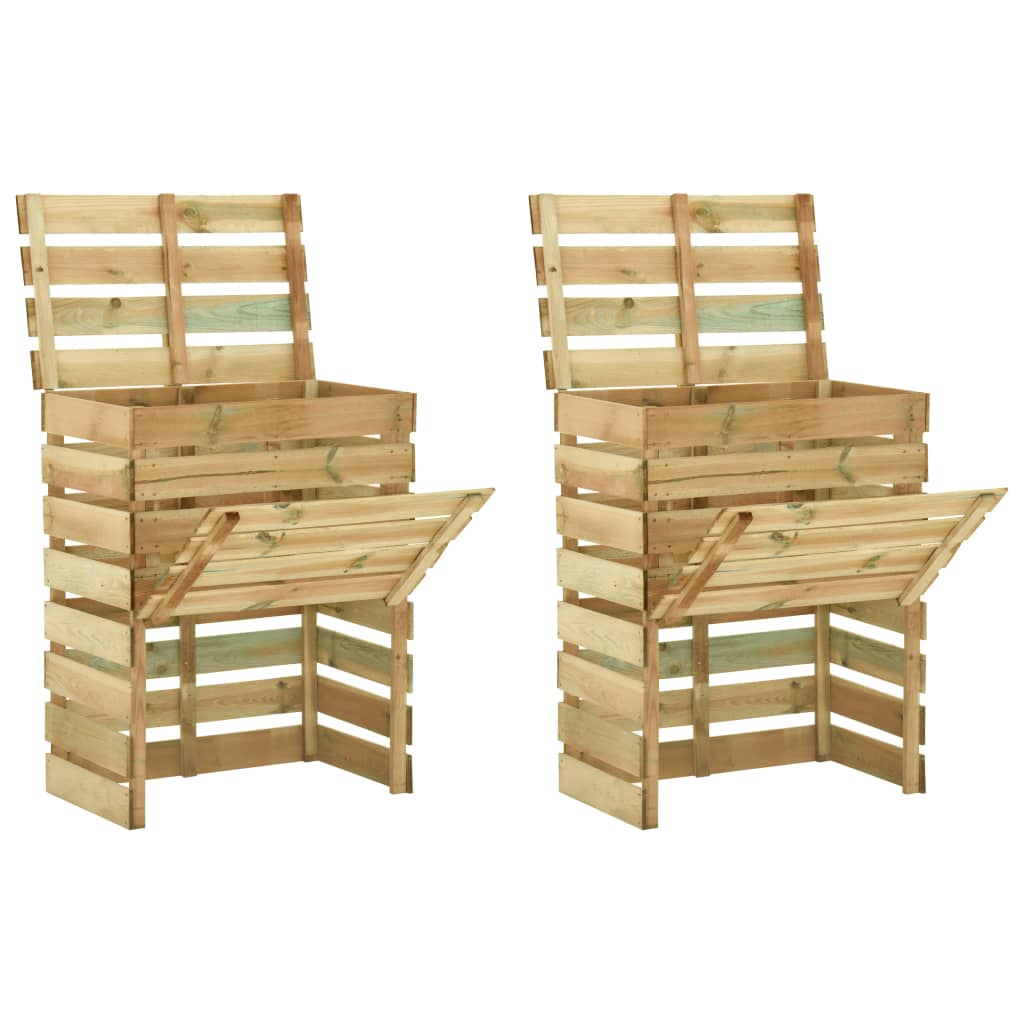 Berkfield Slatted Garden Composter 2pcs 80x50x100 cm Impregnated Pinewood
