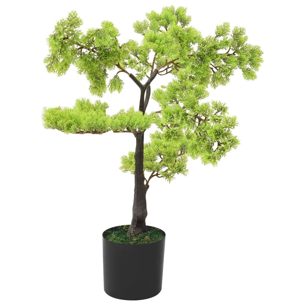 cypress bonsai artificial tree Berkfield Artificial Cypress Bonsai with Pot 60 cm Green – Berkfield Home