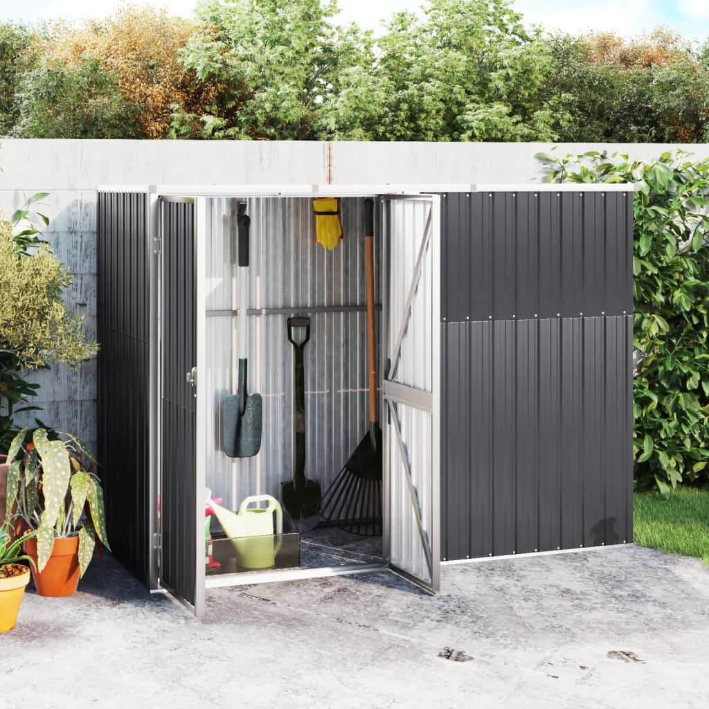 Berkfield Garden Tool Shed Anthracite 225x89x161 cm Galvanised Steel