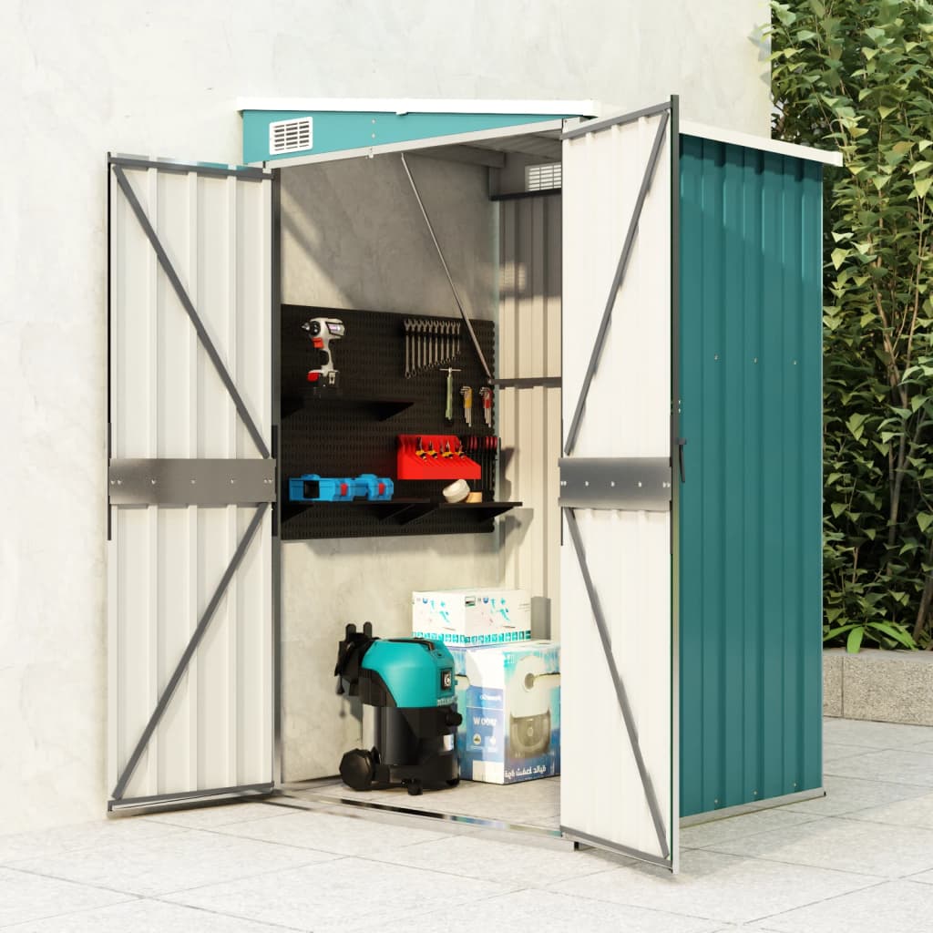 Berkfield Wall-mounted Garden Shed Green 118x100x178 cm Galvanised Steel