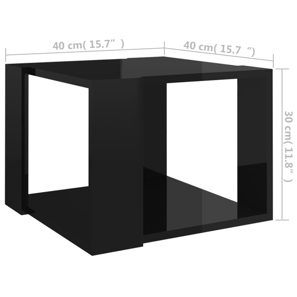 Berkfield Coffee Table High Gloss Black 40x40x30 cm Engineered Wood