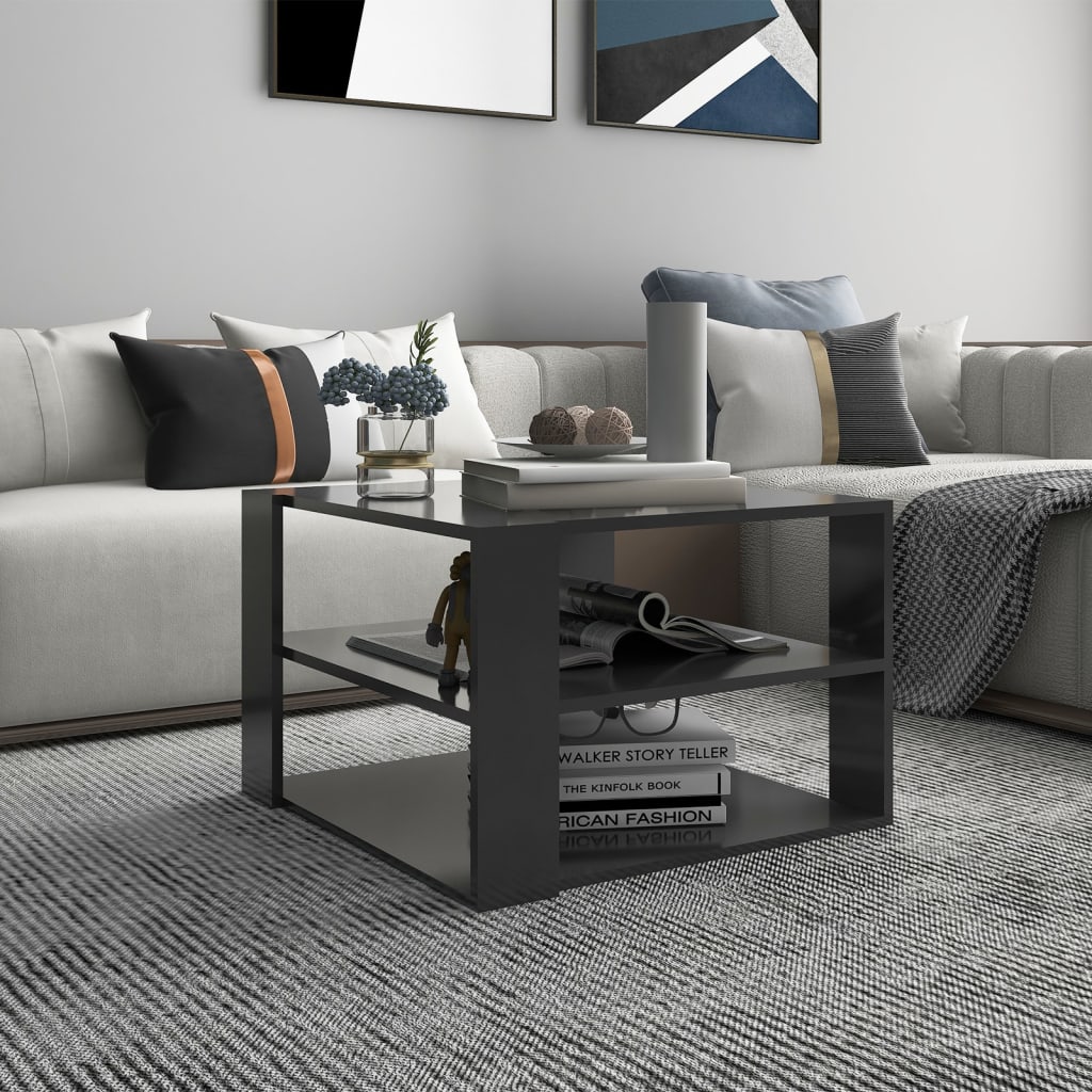 Berkfield Coffee Table Grey 60x60x40 cm Engineered Wood