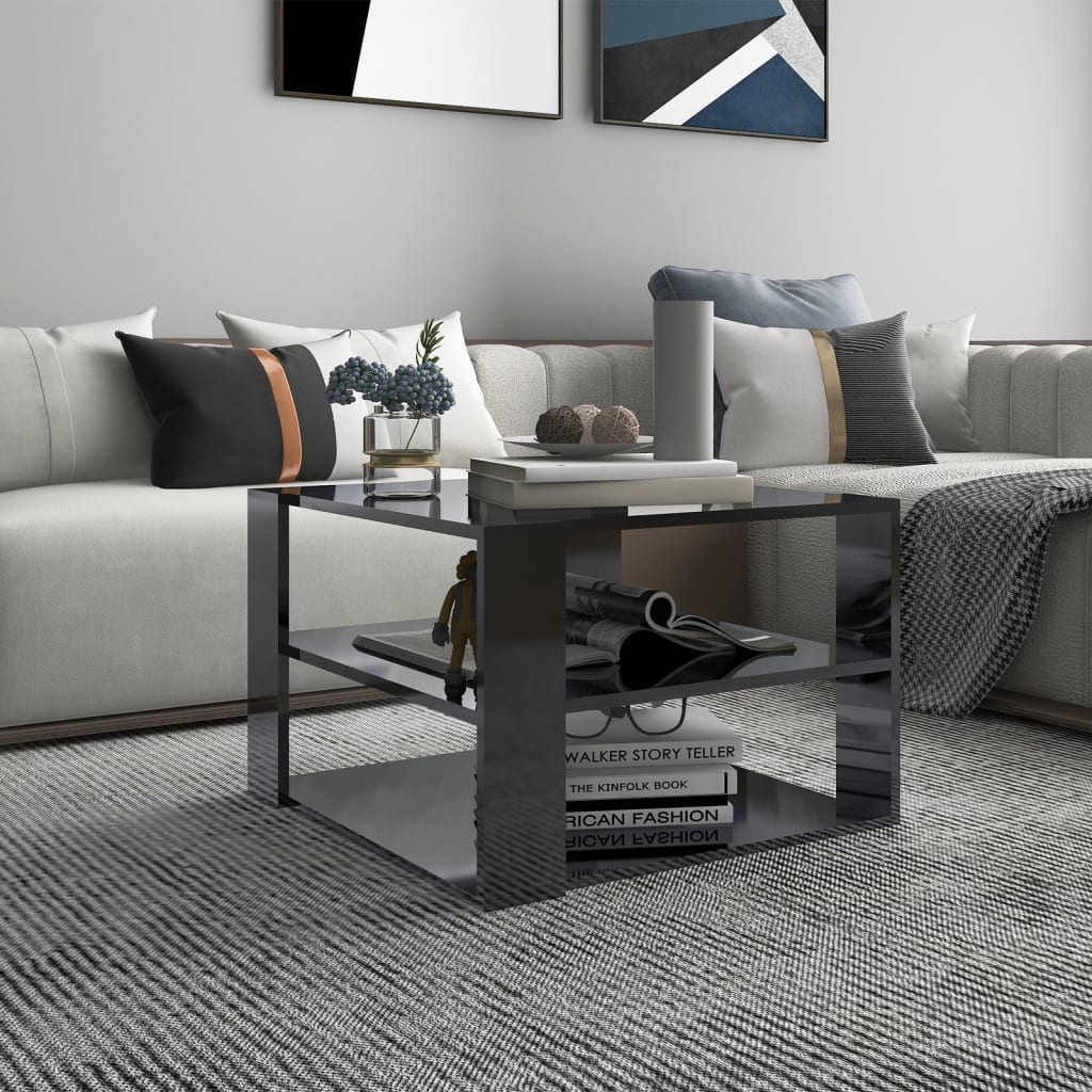 Berkfield Coffee Table High Gloss Grey 60x60x40 cm Engineered Wood