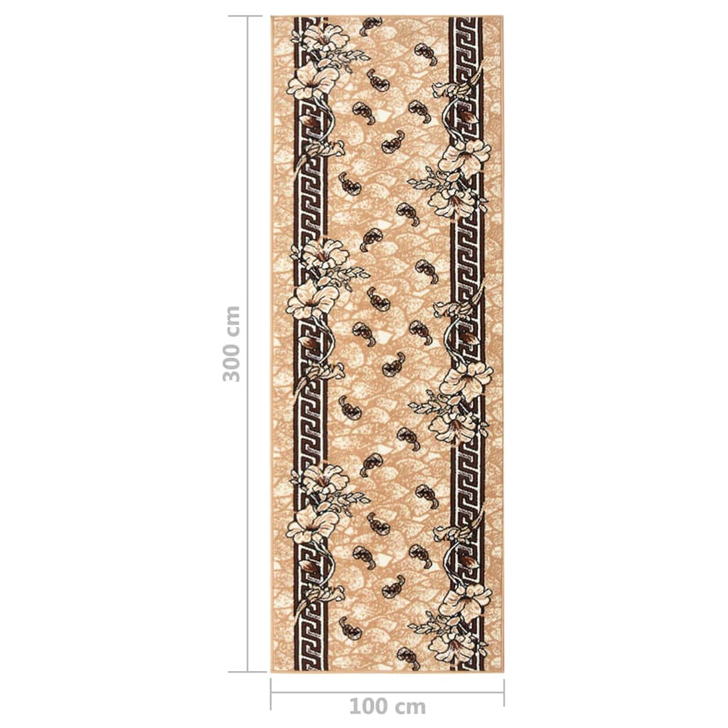 Berkfield Runner Rug BCF Beige 100x300 cm