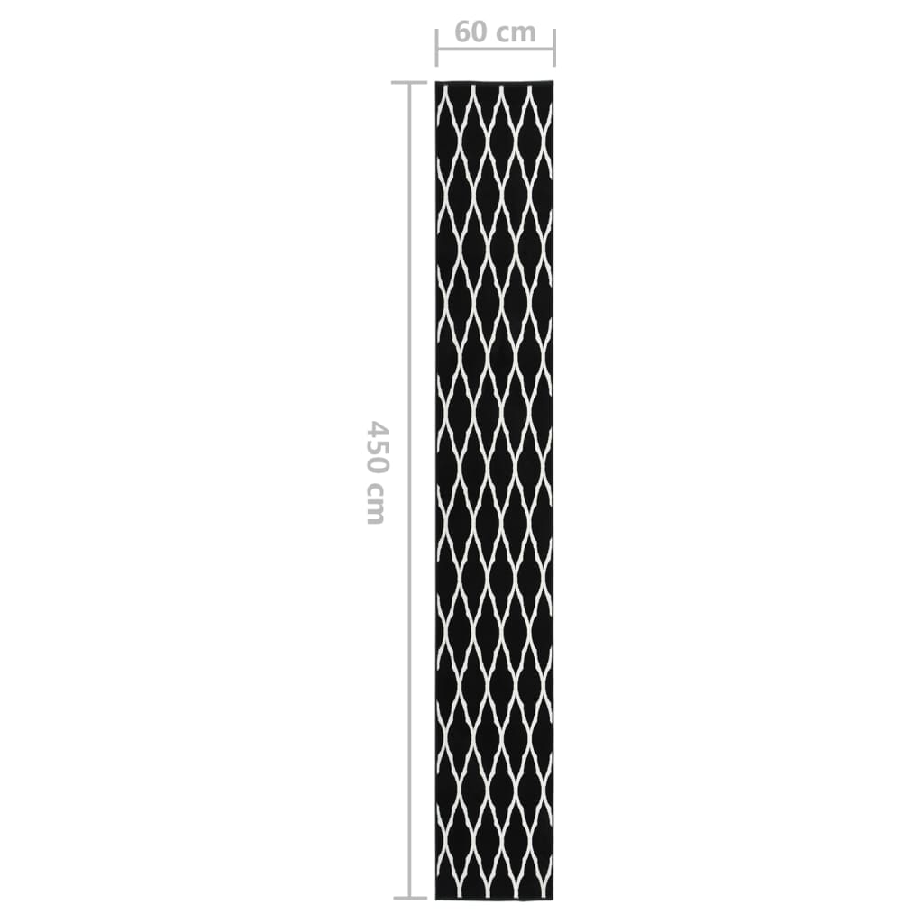 Berkfield Runner Rug BCF Black and White 60x450 cm