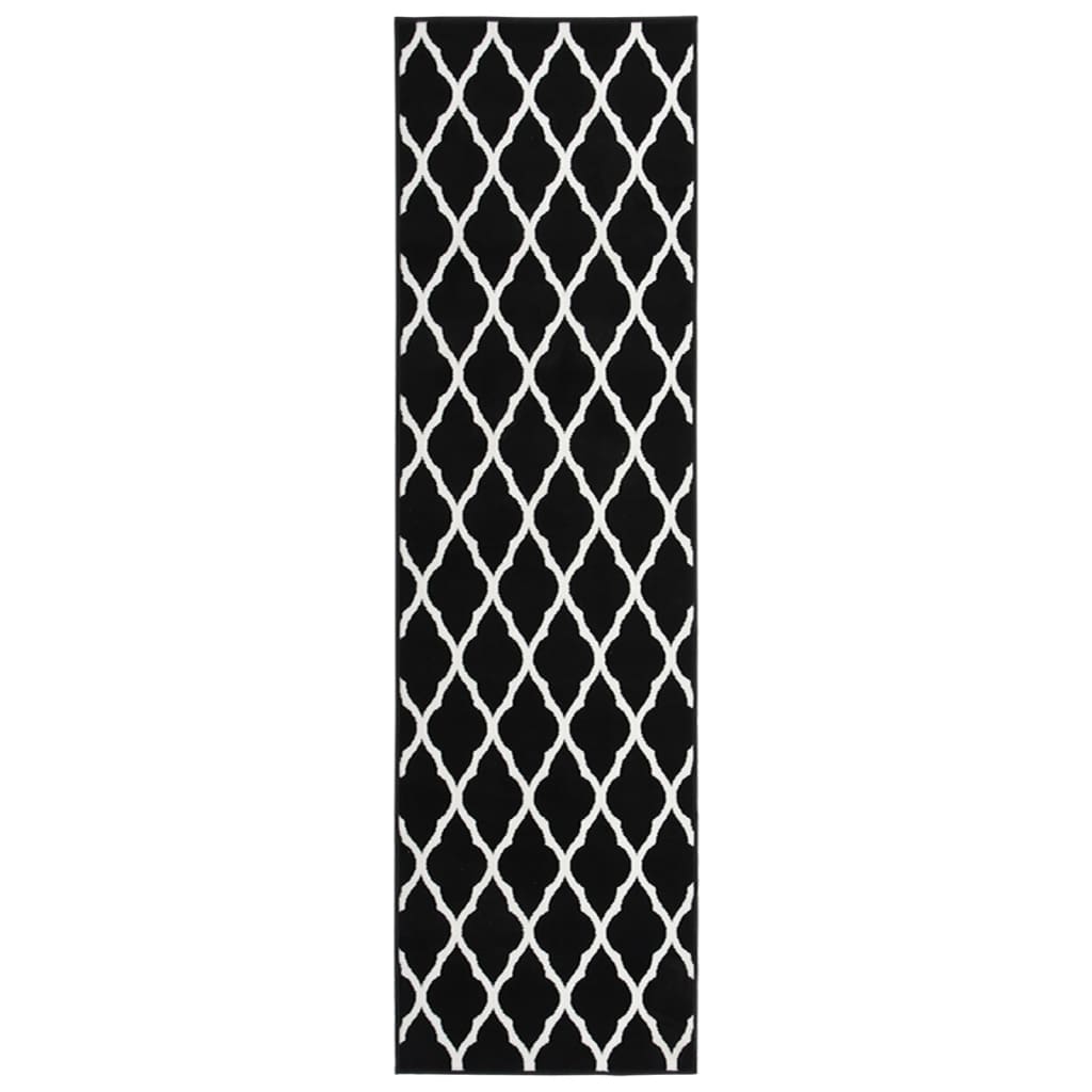 Berkfield Runner Rug BCF Black and White 80x300 cm