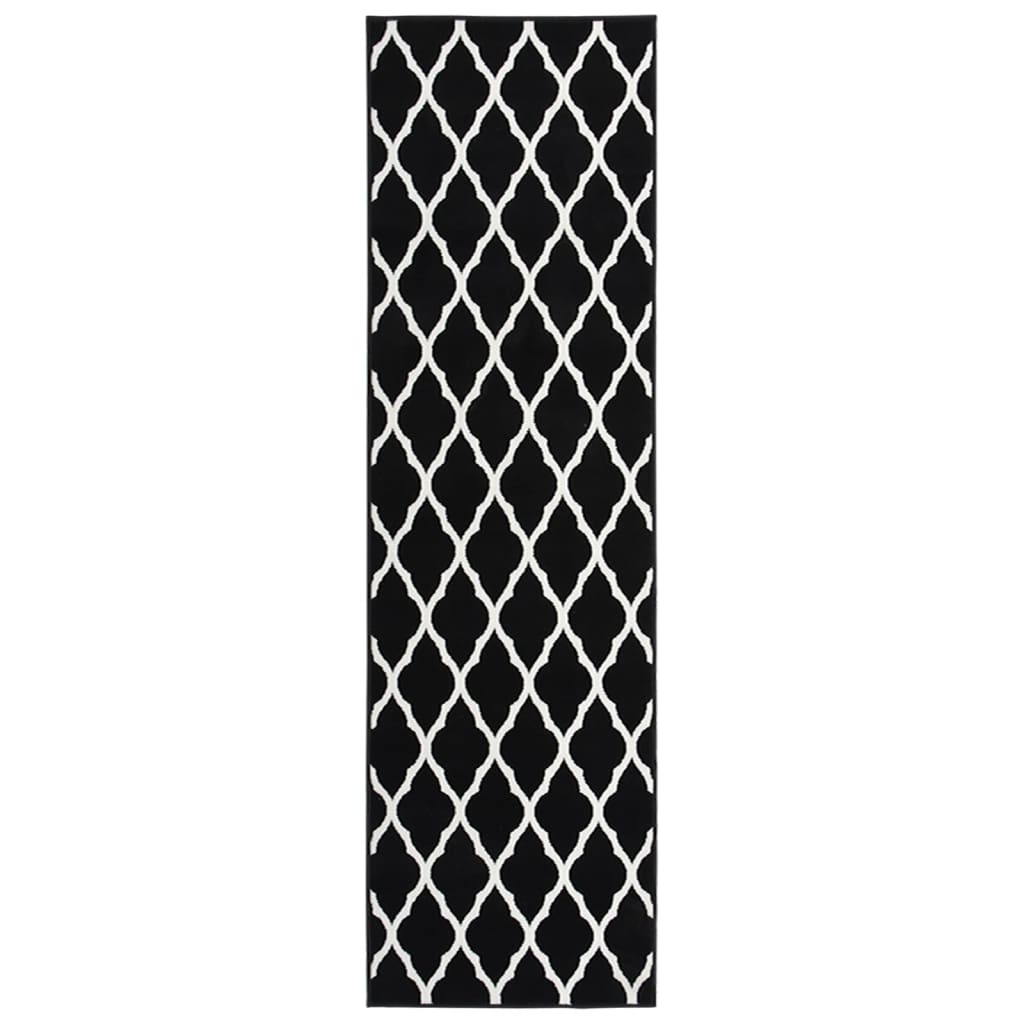 Berkfield Runner Rug BCF Black and White 100x450 cm