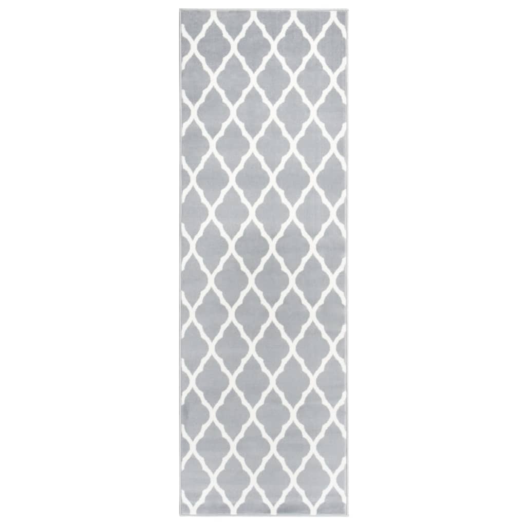 Berkfield Runner Rug BCF Grey and White 80x250 cm