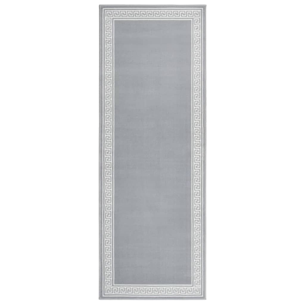 Berkfield Runner Rug BCF Grey with Motif 60x150 cm
