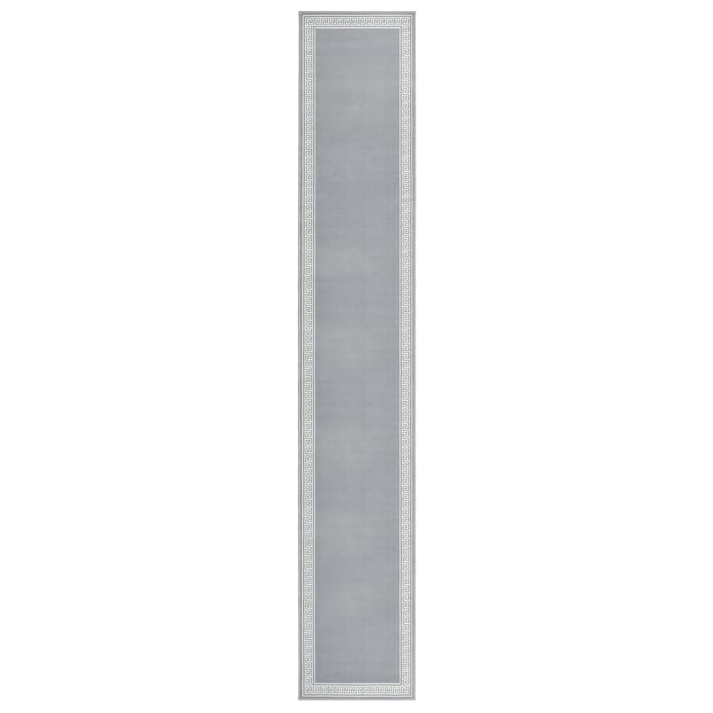 Berkfield Runner Rug BCF Grey with Motif 80x500 cm