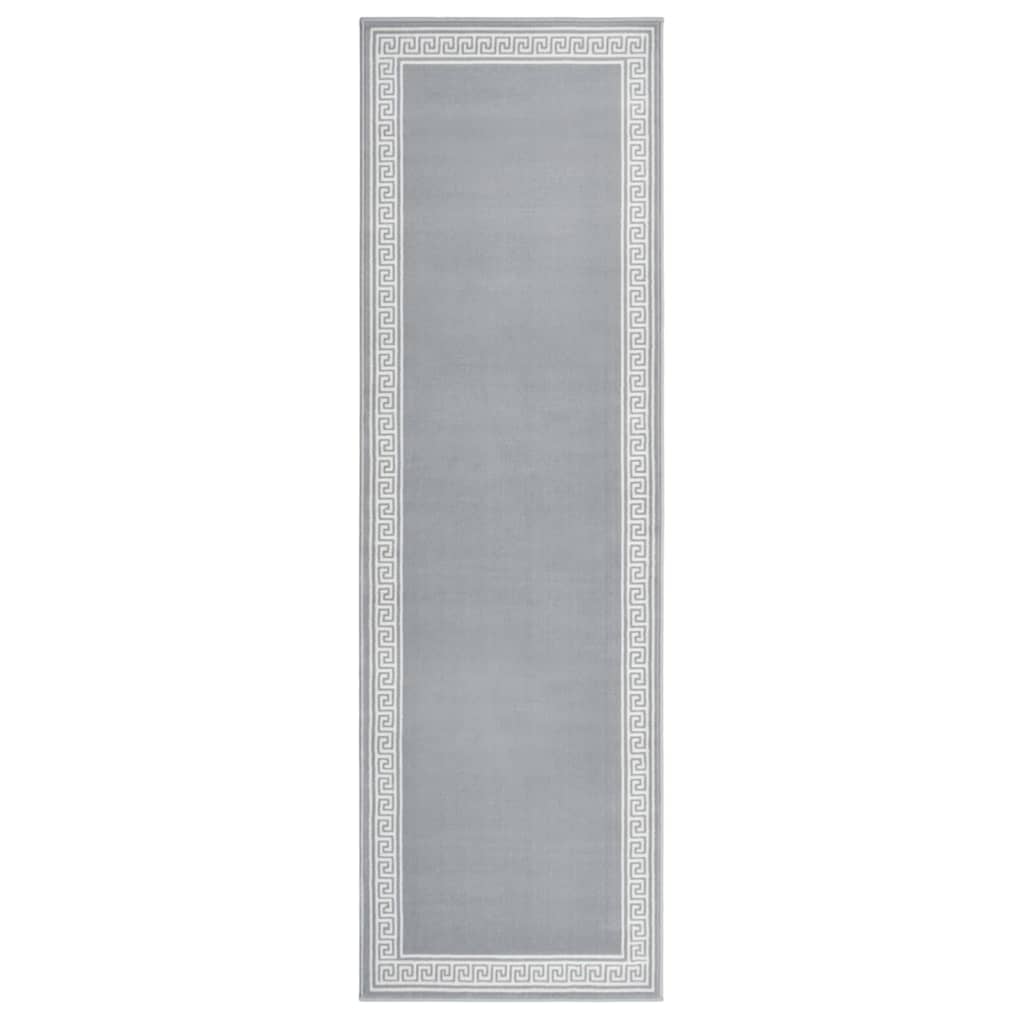 Berkfield Runner Rug BCF Grey with Motif 100x350 cm