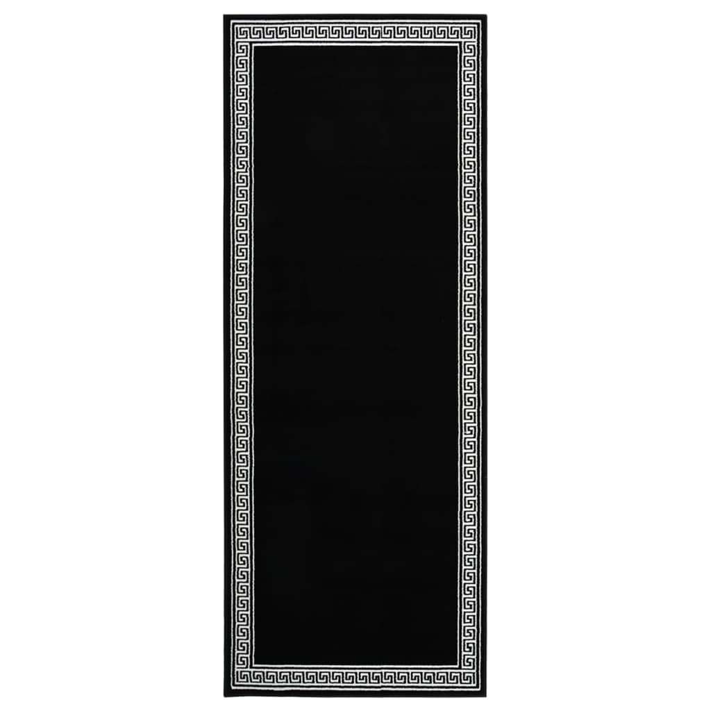 Berkfield Runner Rug BCF Black with Motif 100x300 cm