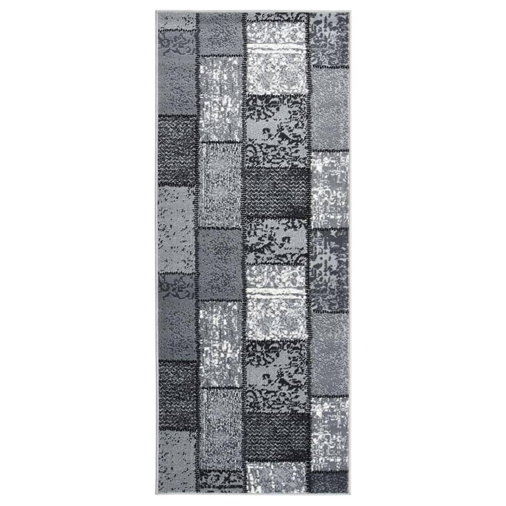 Berkfield Runner Rug BCF Grey with Block Pattern 100x150 cm