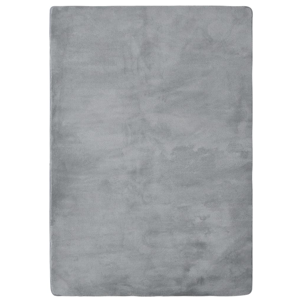 Berkfield Teddy Rug Grey 170x120 cm