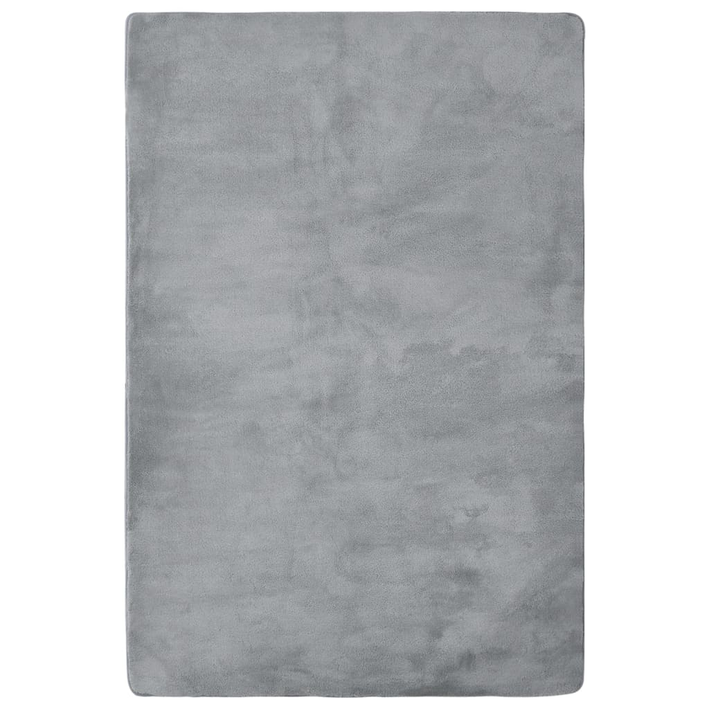 Berkfield Teddy Rug Grey 200x140 cm