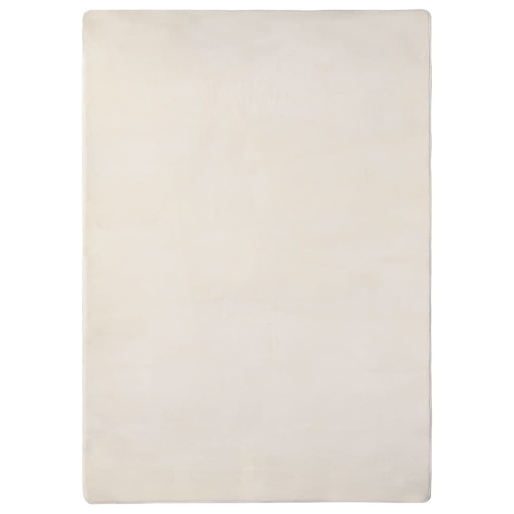 Berkfield Teddy Rug Cream 170x120 cm