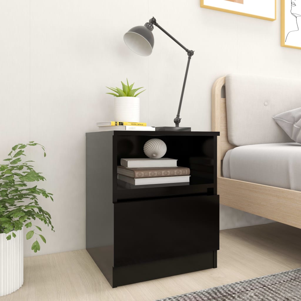 Berkfield Bed Cabinet Black 40x40x50 cm Engineered Wood